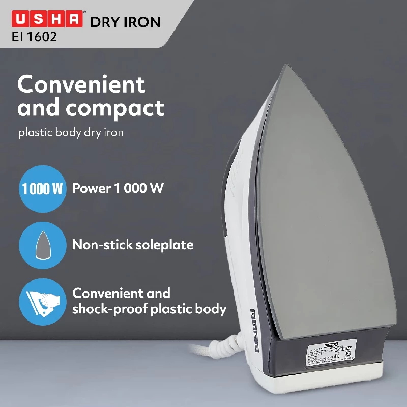 Usha EI 1000 Watts Lightweight Dry Iron, 858 g-2.webp